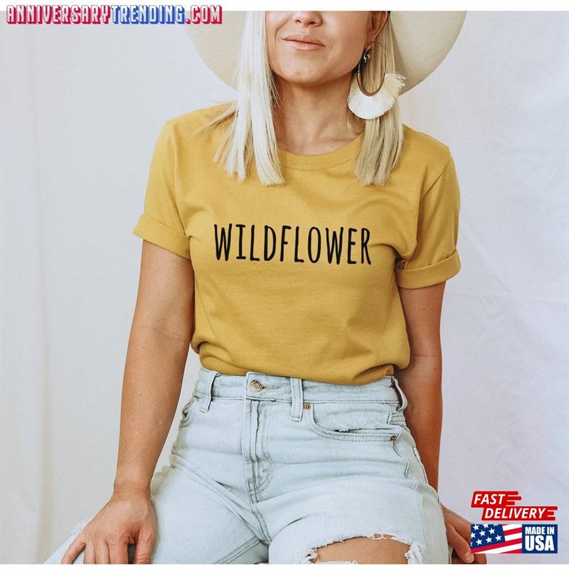 Wildflower T-Shirt Shirt Yoga Tee Boho Flower Mom Child Hippie Bohemian Unisex Sweatshirt – Bipubunny Store