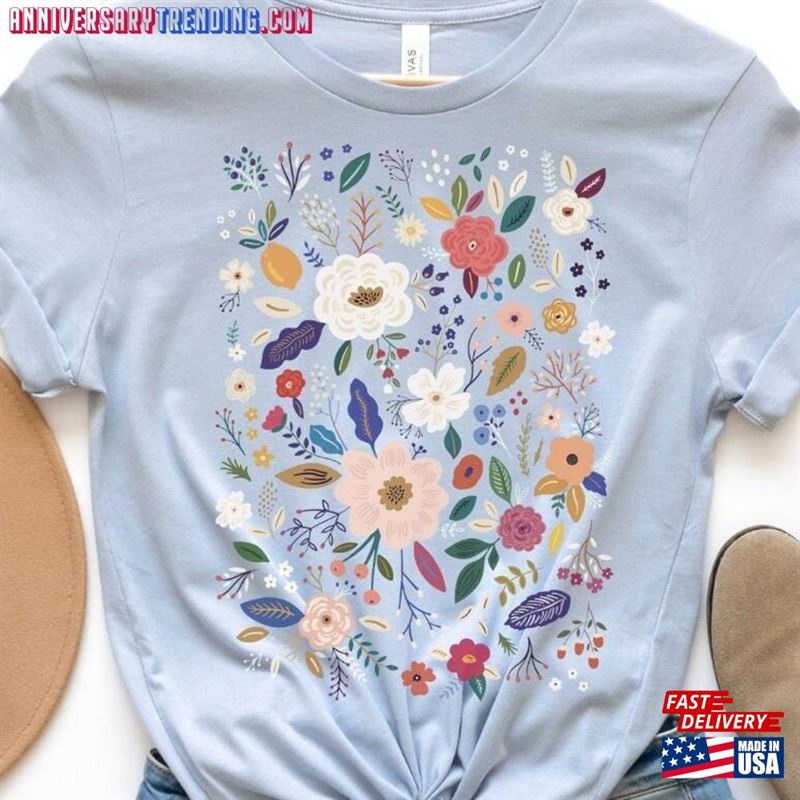 Wildflower Tshirt Floral Shirt Botanical Unisex Hoodie – Bipubunny Store