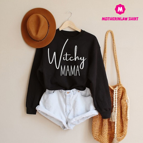 Witchy Mama Halloween Sweatshirt, Witchy Mama Shirt, Halloween Shirts for Moms, Halloween Tshirts for Women, Halloween Crewneck Sweatshirts