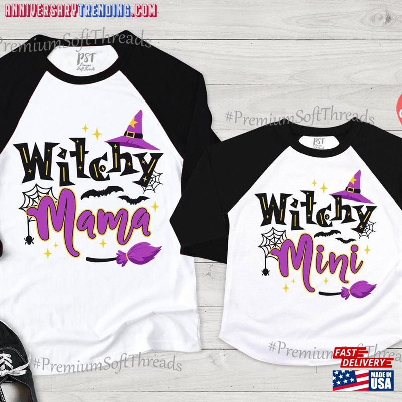 Witchy Mama Raglan Mini And Classic T-Shirt -Bipubunny Store