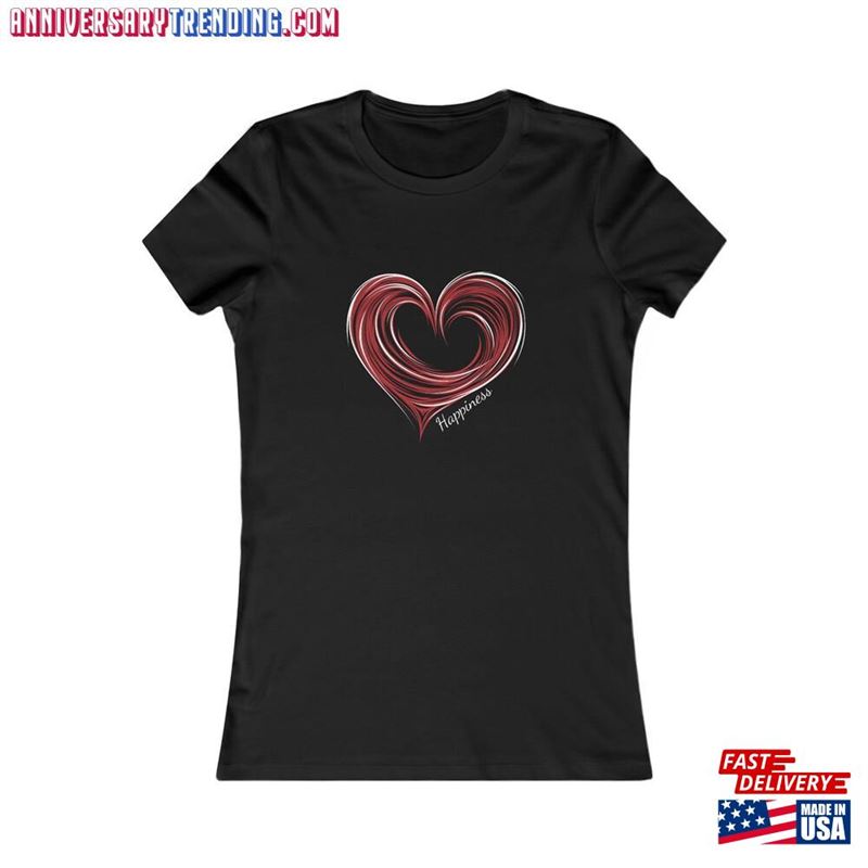 Women’s Happiness With Beautiful Heart Design Cotton Tshirt Feminine Fit That Is As Stylish It Comfy Slim Sweatshirt Unisex – Bipubunny Store