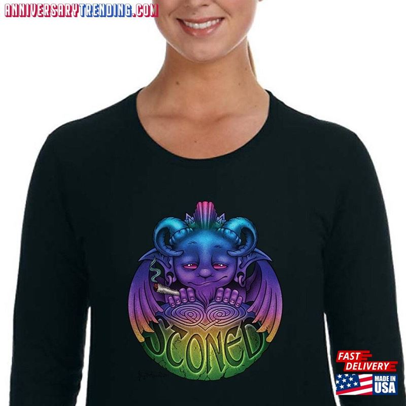 Women’s Stoned Gargoyle Long Sleeve T-Shirt Blunt Marijuana Leaf Weed Cannabis Shirt Hoodie -Bipubunny Store