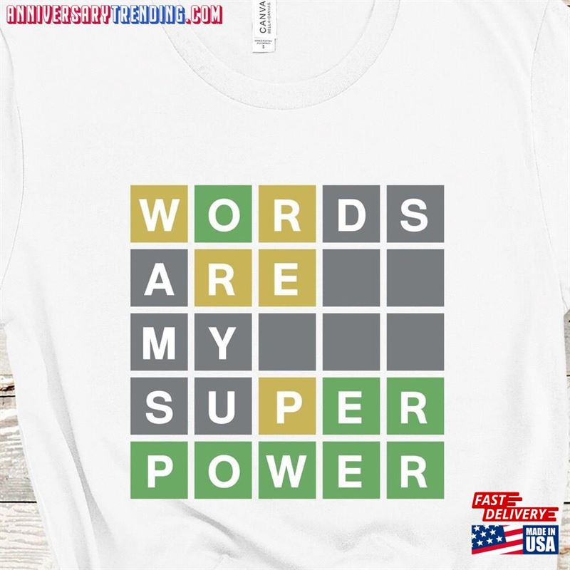 Wordle Lover Shirt Words Are My Super Power Funny Addict Hoodie Classic – Bipubunny Store