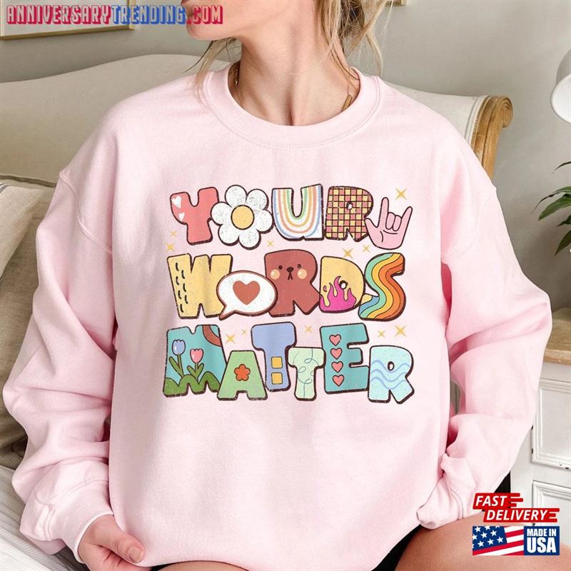 Your Words Matter Special Education Teacher Comfort Color Shirts Sped Shirt T-Shirt Classic – Bipubunny Store