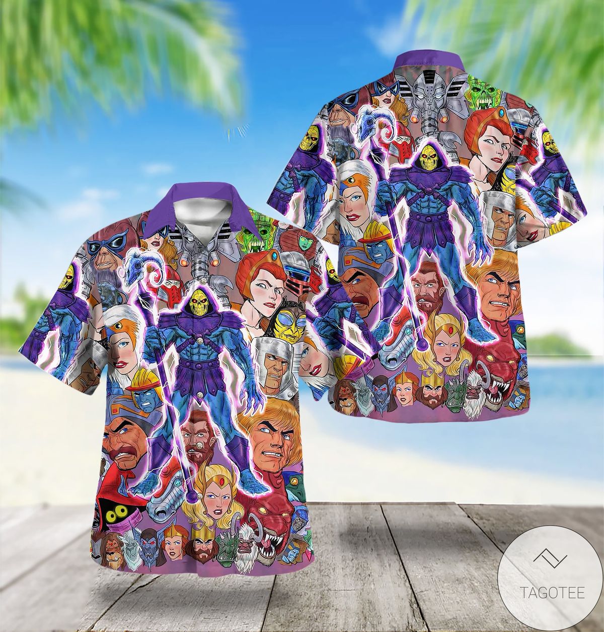 80S Cartoon Characters Hawaiian Shirt