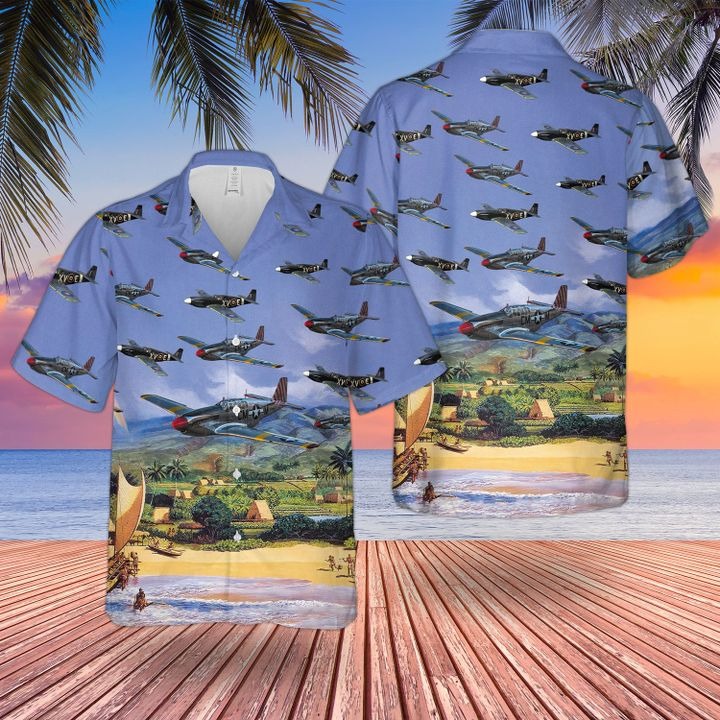 Af North American P51 Mustang Iii Hawaiian Shirt