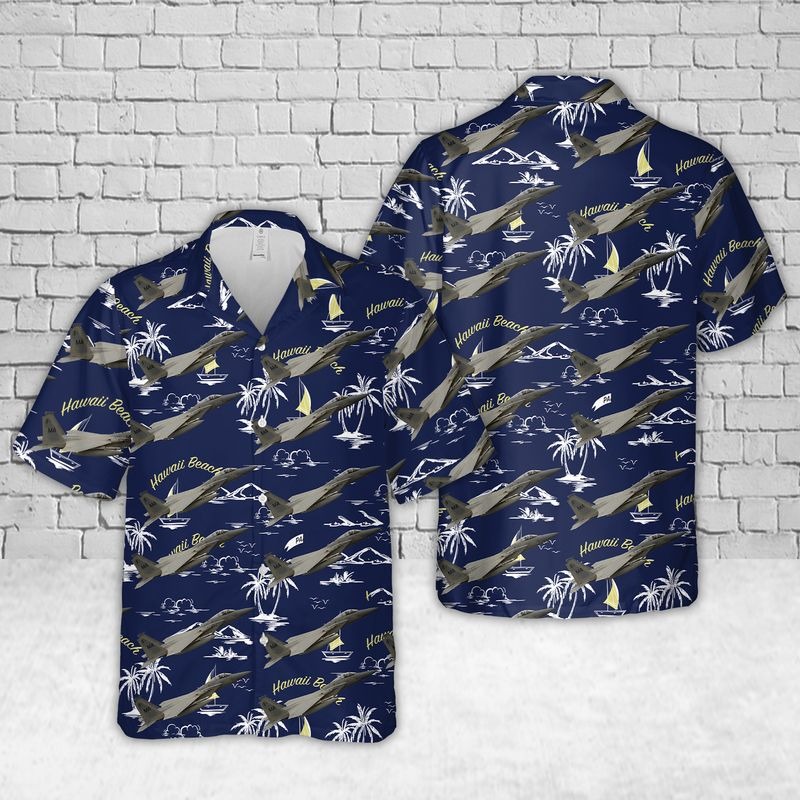 Air Force F-15C Eagle Massachusetts Air National Guard Hawaiian Shirt