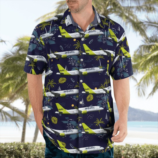 Airbaltic Bombardier Cseries Cs300 Hawaiian Shirt