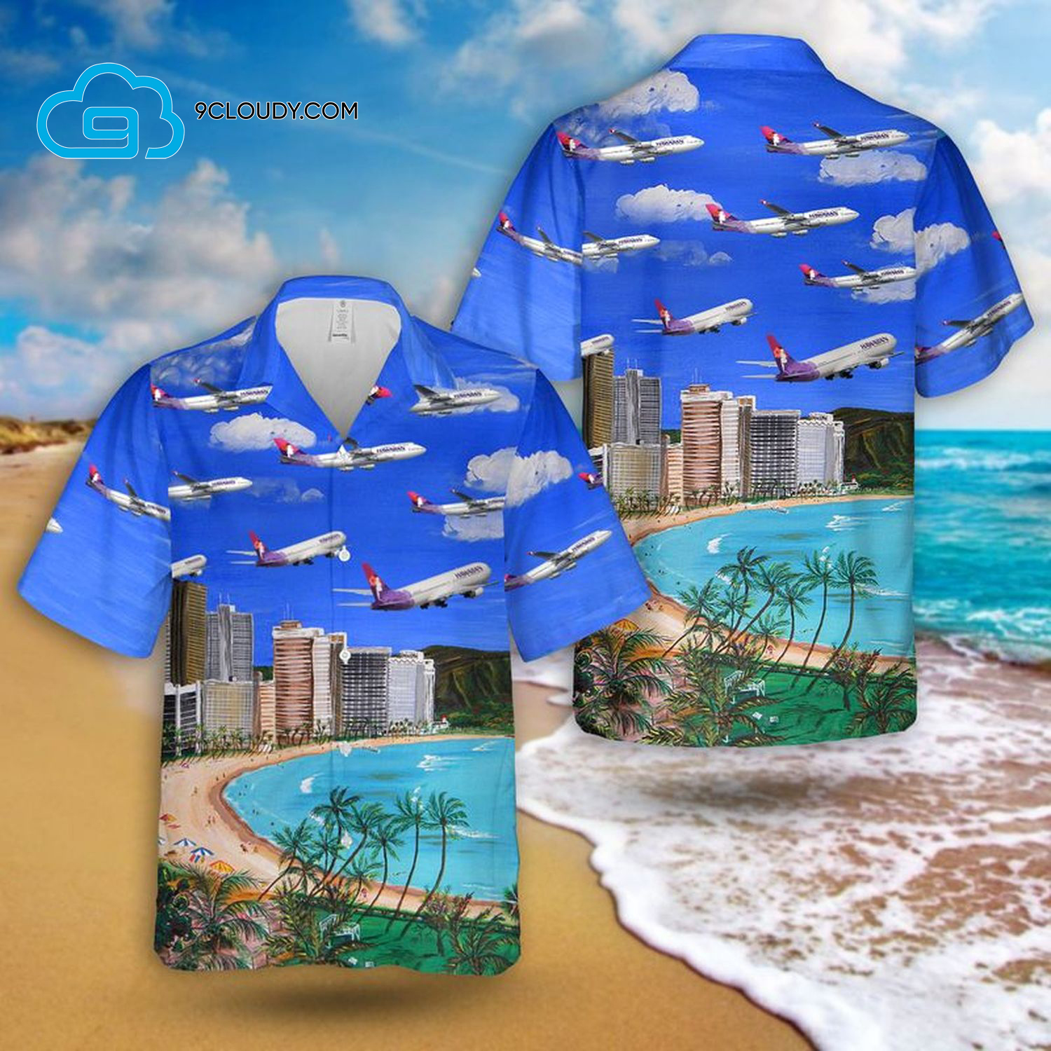 Airlines Airbus A321Neo Full Print Hawaiian Shirt