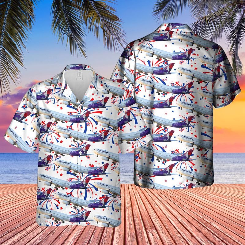 Airlines Airbus A330-243 Short Sleeve Hawaiian Shirt