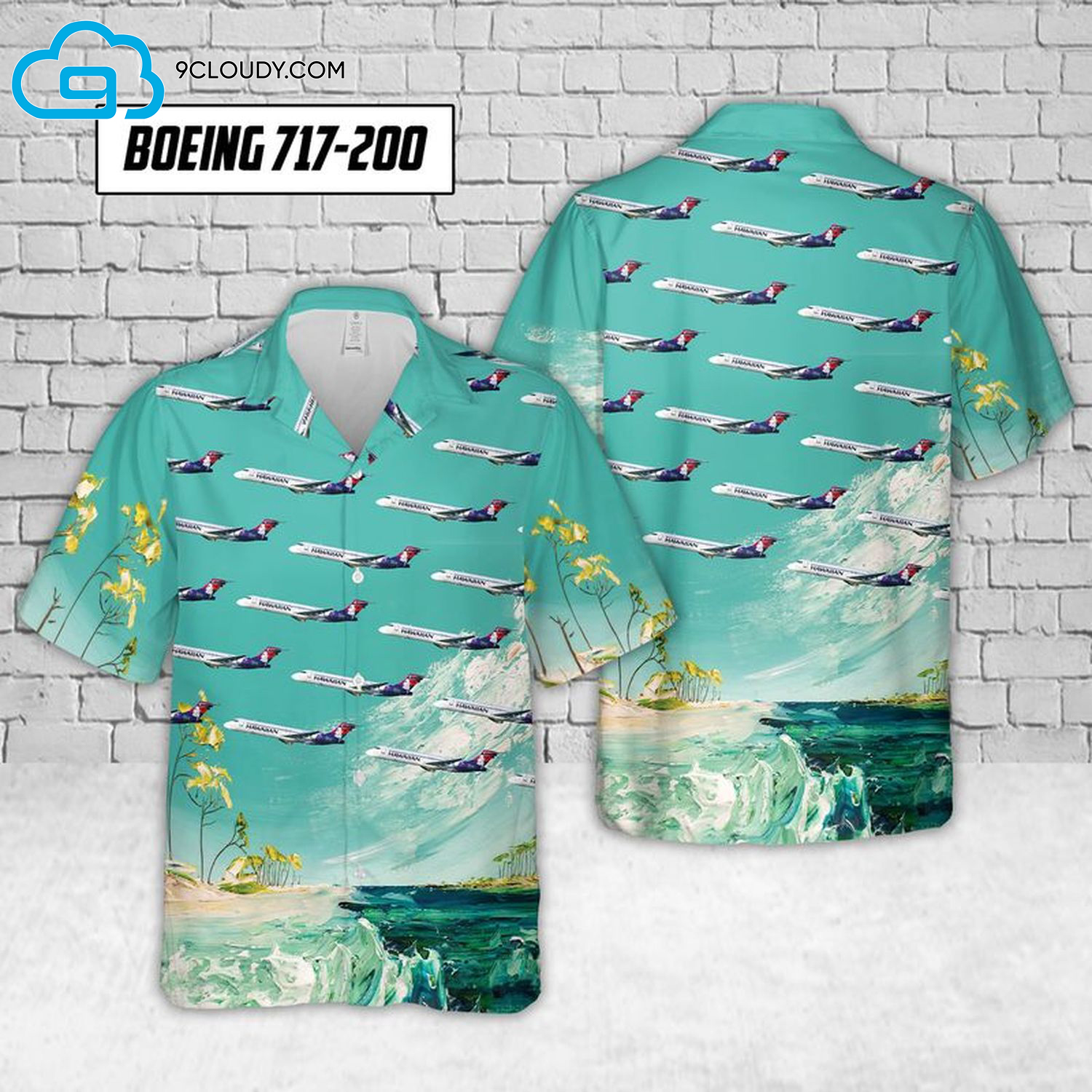 Airlines Boeing 717-200 Full Print Hawaiian Shirt