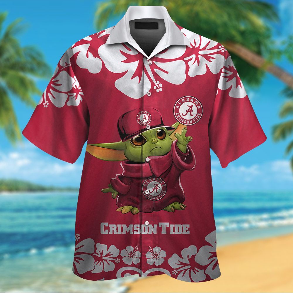 Alabama Crimson Tide & Baby Yoda Hawaiian Shirt Hot Trendy Summer 2024