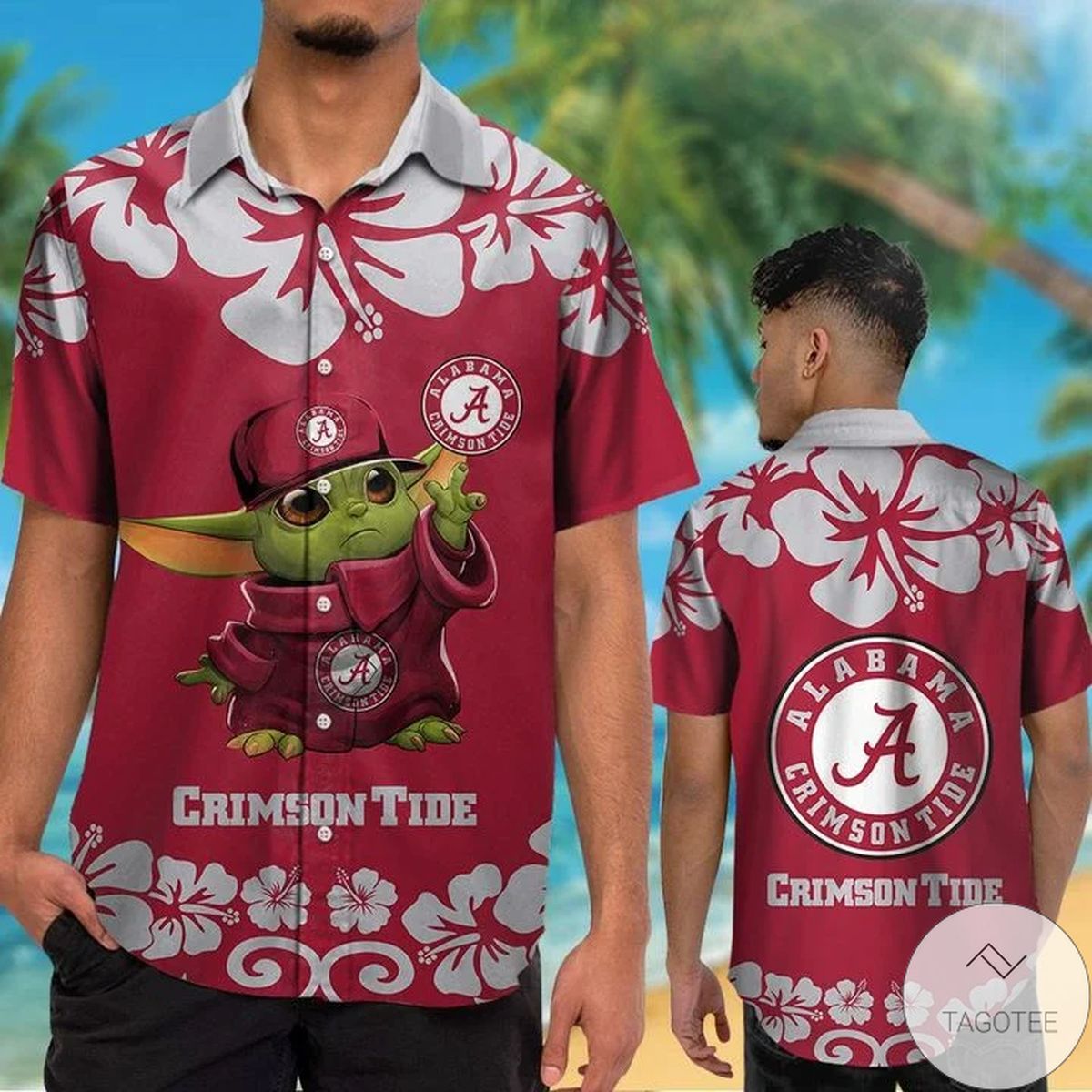 Alabama Crimson Tide Baby Yoda Hawaiian Shirt