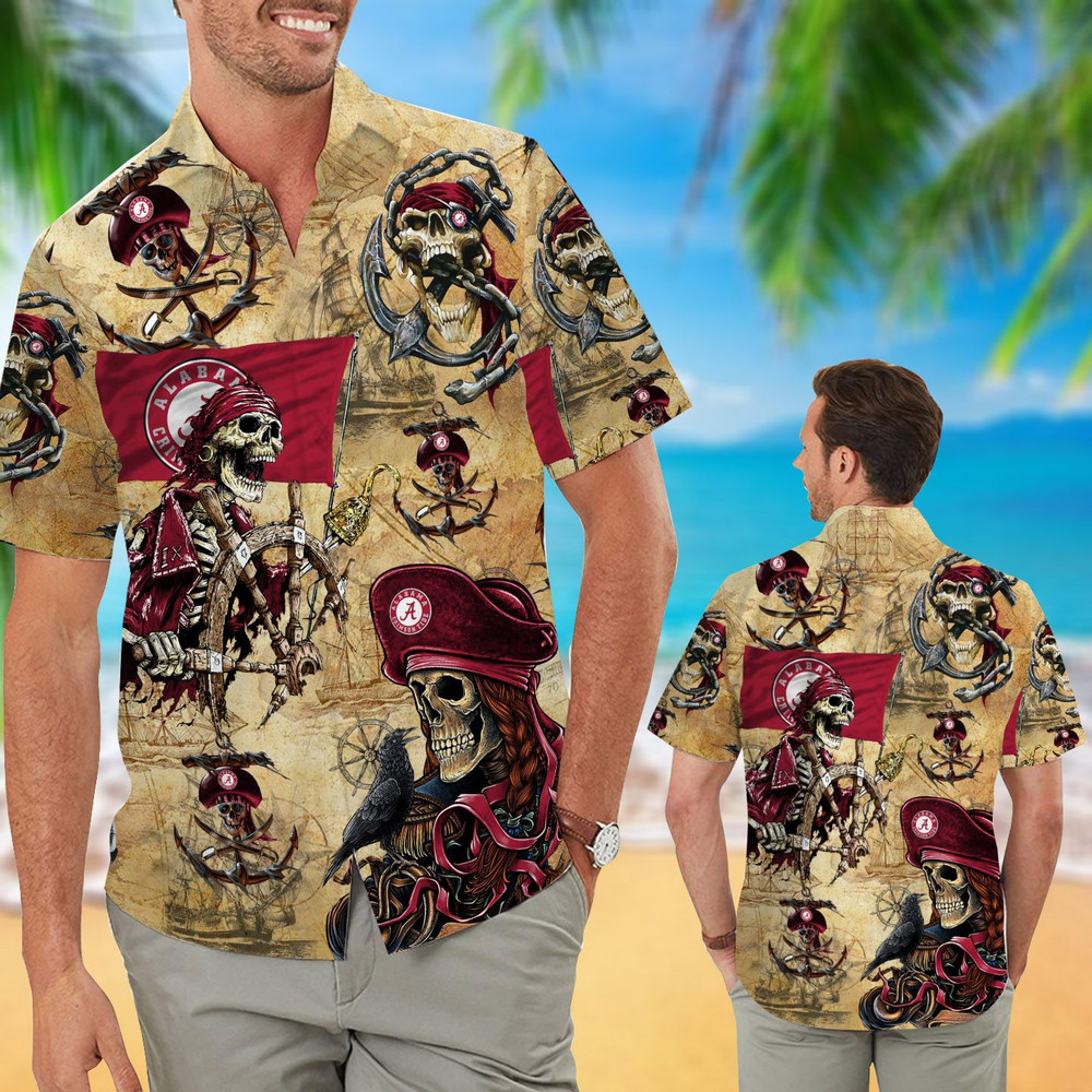 Alabama Crimson Tide Pirates Retro Hawaiian Shirt Hot Trendy Summer 2024