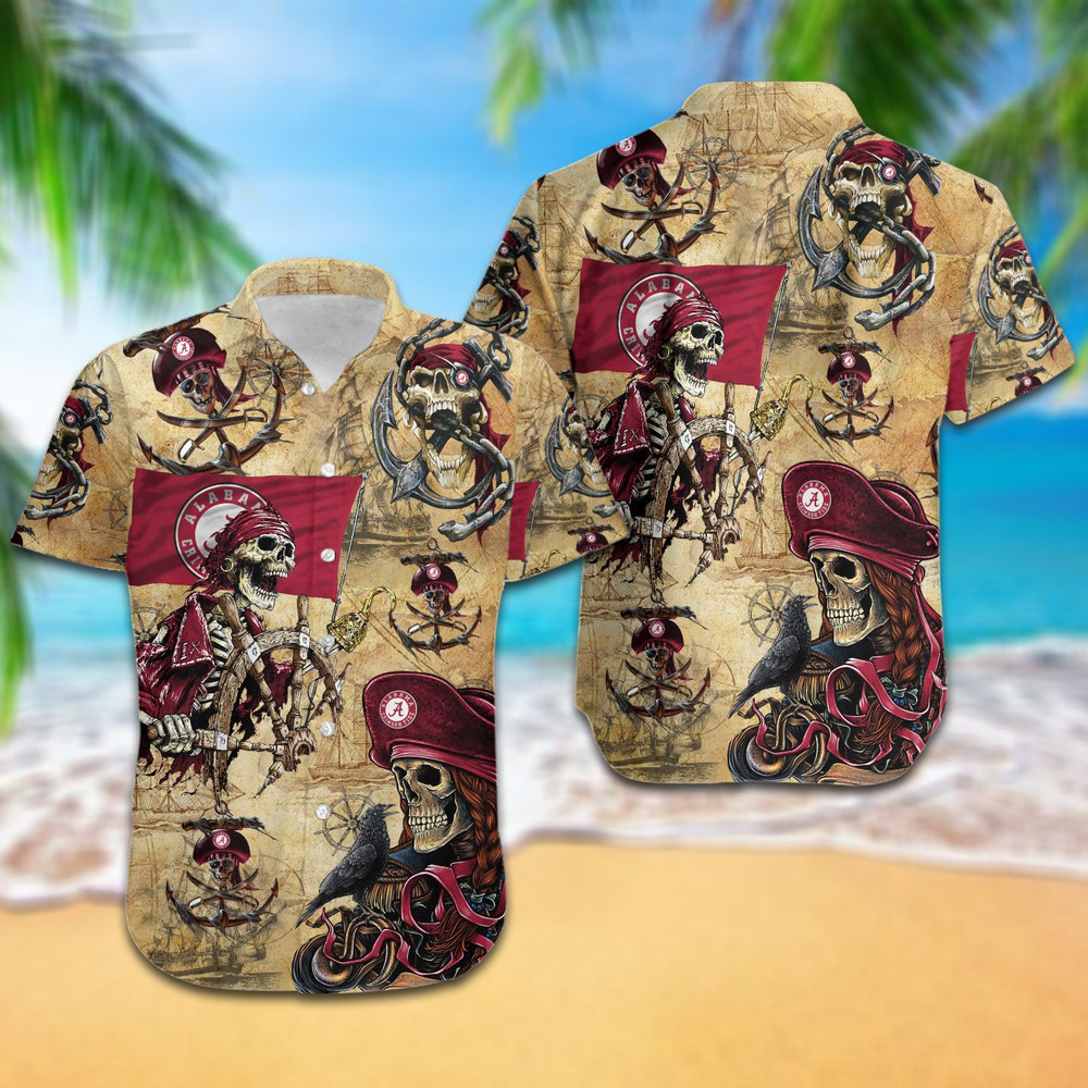 Alabama Crimson Tide Pirates Retro Hawaiian Shirt Hot Trendy Summer 2024