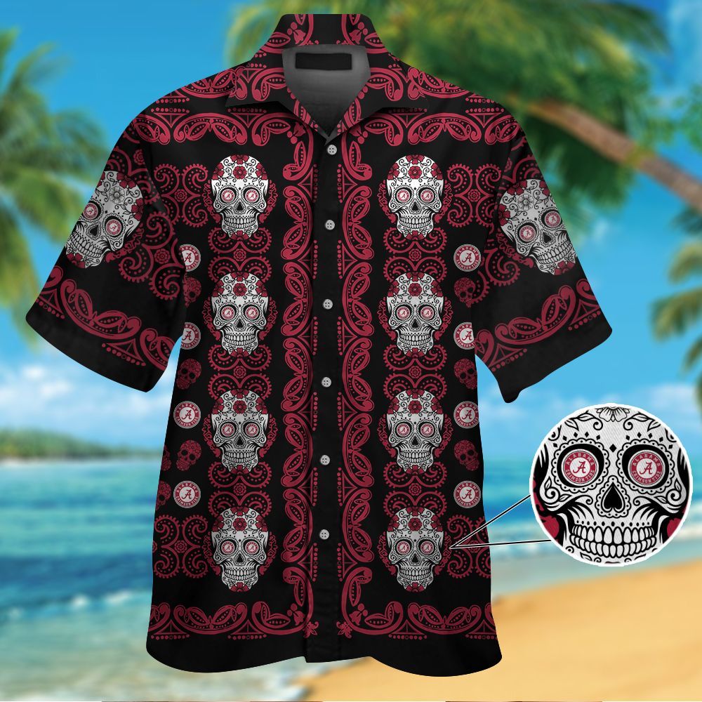 Alabama Crimson Tide Skull Hawaiian Shirt Hot Trendy Summer 2024