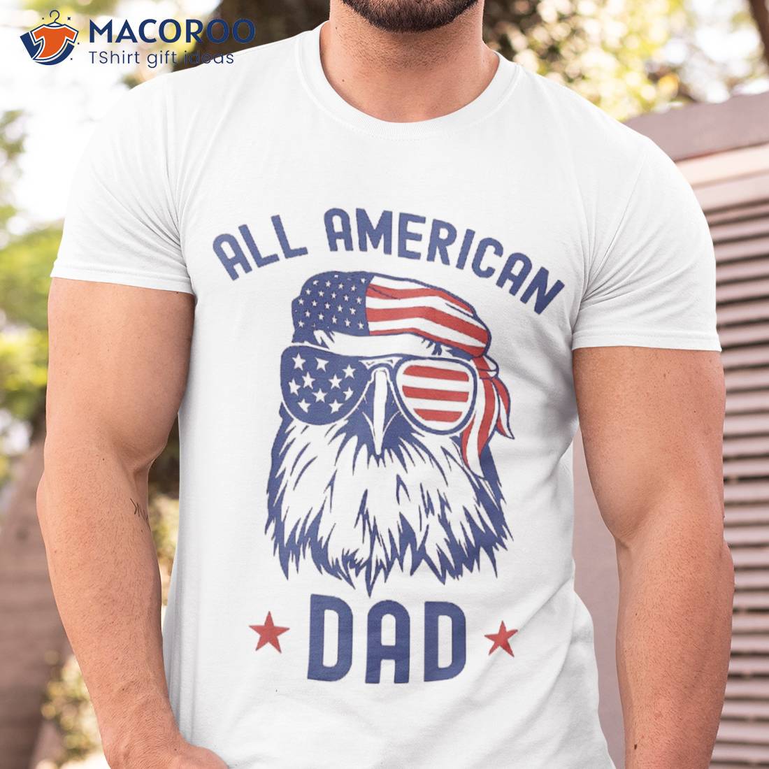 All American Dad Patriotic Eagle Sunglasses Us Flag 4th July Shirt