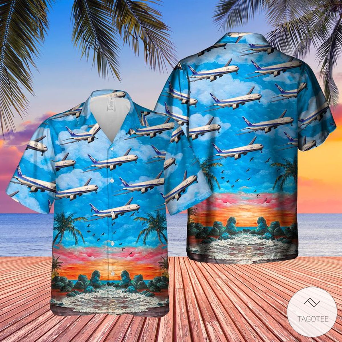 All Nippon Airways Boeing 777-381Er Hawaiian Shirt