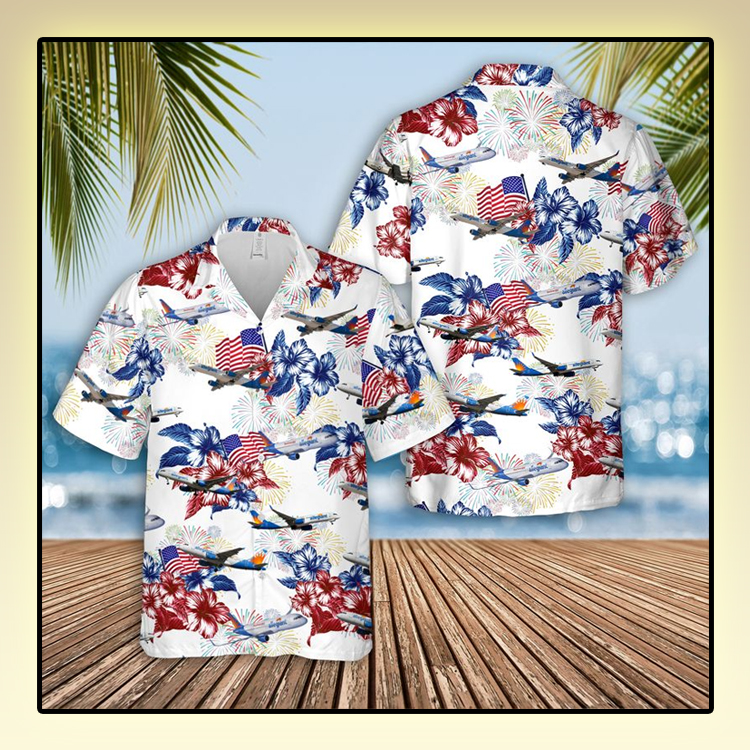 Allegiant Air Boeing 757-204 4Th Of July Hawaiian Shirt