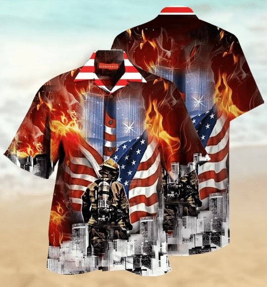 Always Remember Firefighter All Over Printed Hawaiian Shirt