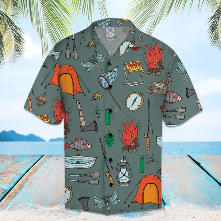 Amazing Camping Hawaiian Shirt Summer Button Up