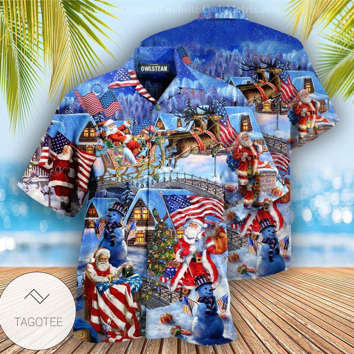 America Christmas Patriotic Santa Claus Edition Hawaiian Shirt