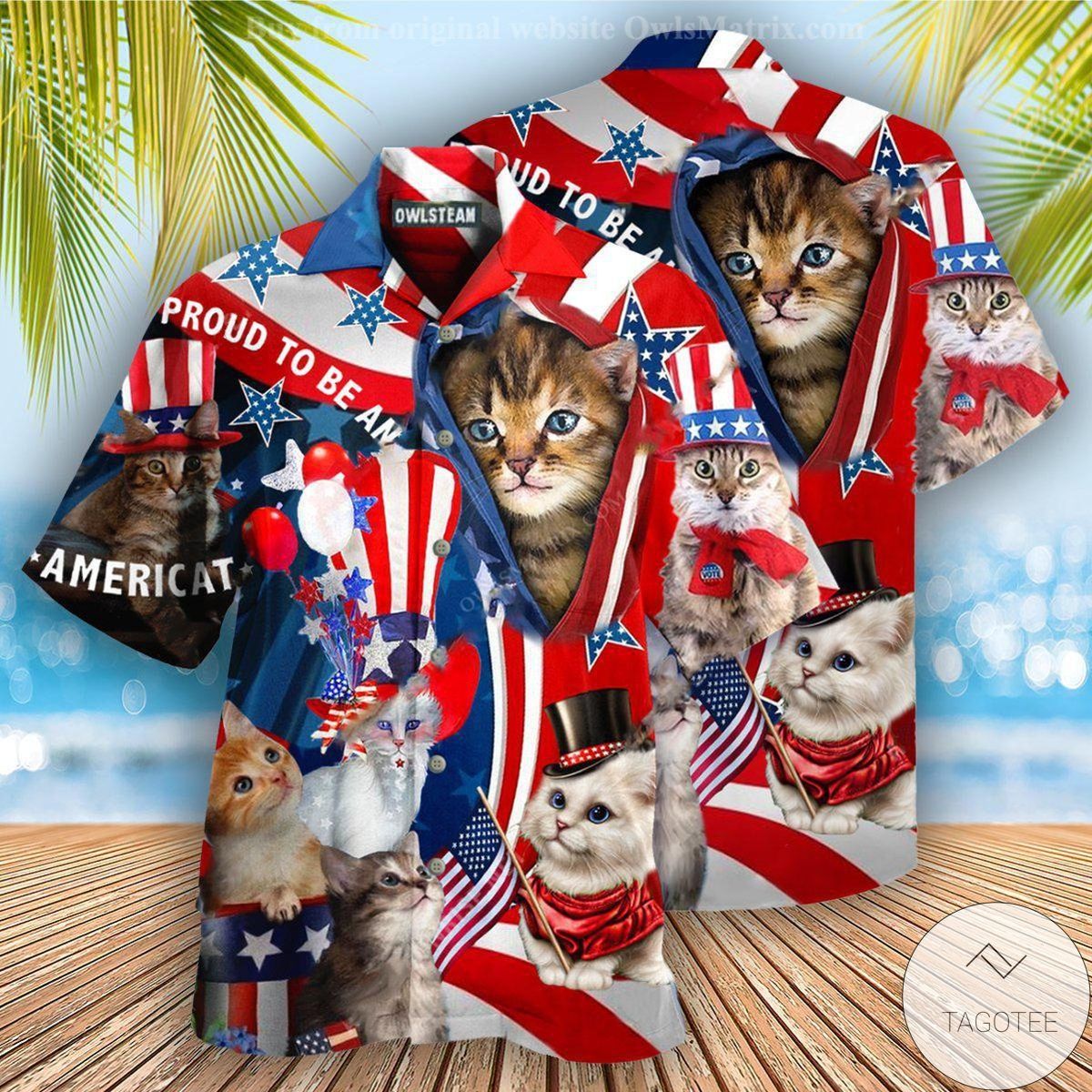 America Proud To Be A Cat Hawaiian Shirt