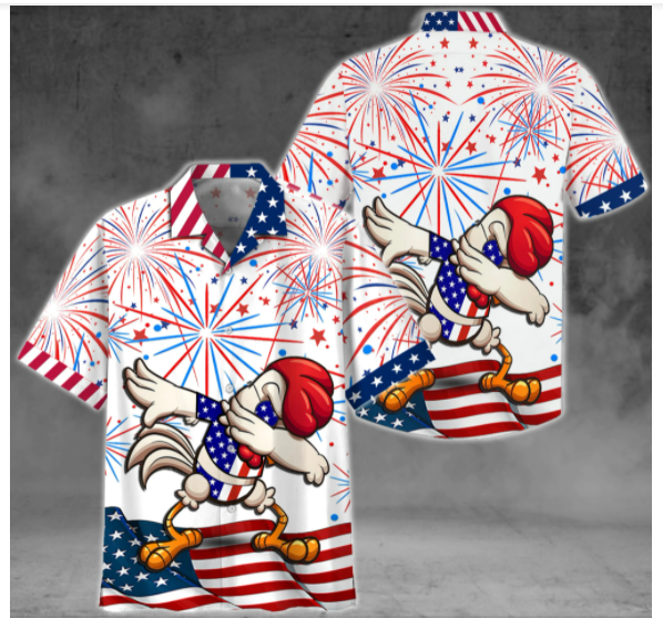 American Cartoom Chicken Hawaiian Shirt