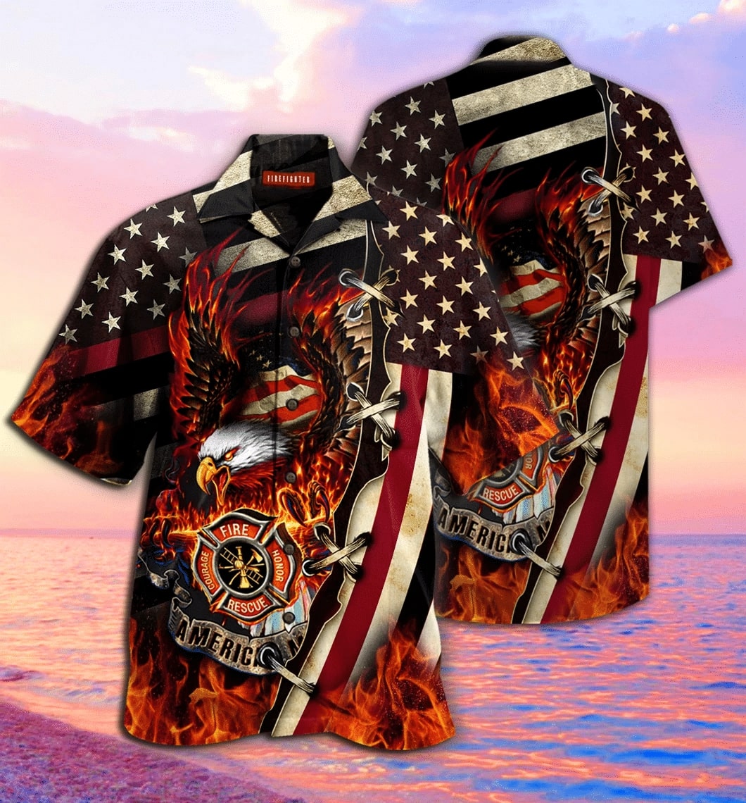 American Firefighter All Over Printed Hawaiian Shirt