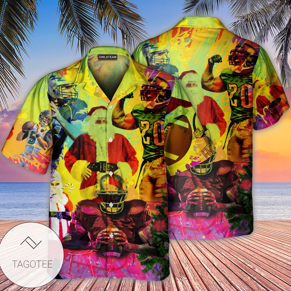 American Football Christmas Celebration Hawaiian Shirt