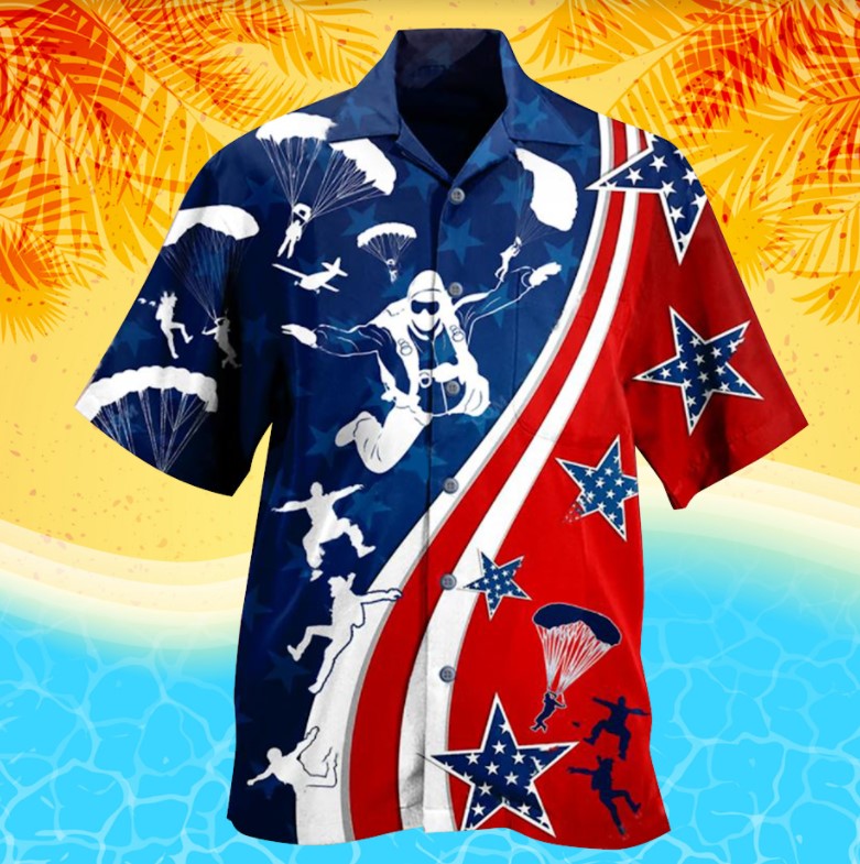 American Parachute Jump Hawaiian Shirt