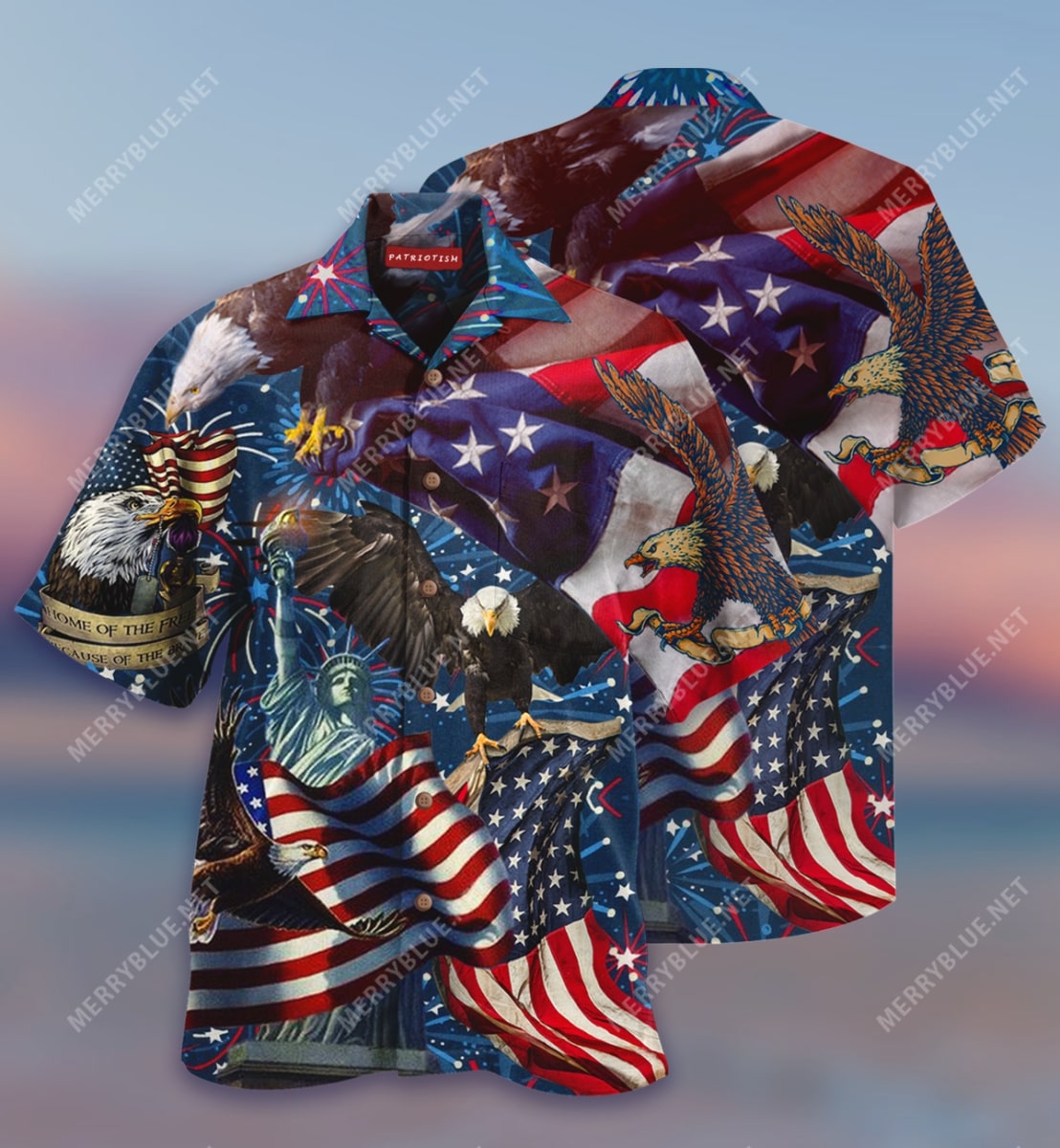 American Patriotic Eagle All Over Print Hawaiian Shirt