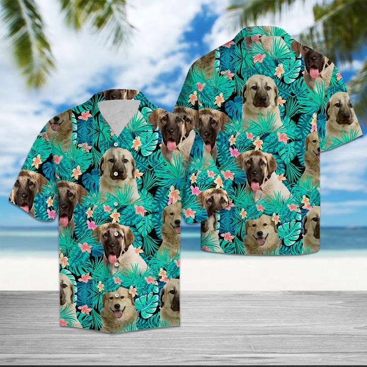 Anatolian Shepherd Dog Tropical Hawaiian Shirt Summer Button Up