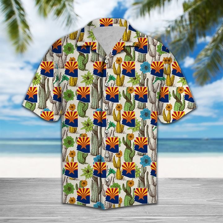 Arizona Cactus Blossom Hawaiian Shirt Summer Button Up