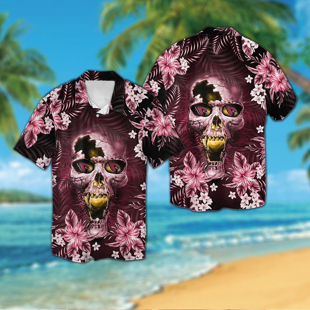 Arizona Cardinals Skull Hawaiian Shirt Hot Trendy Summer 2024