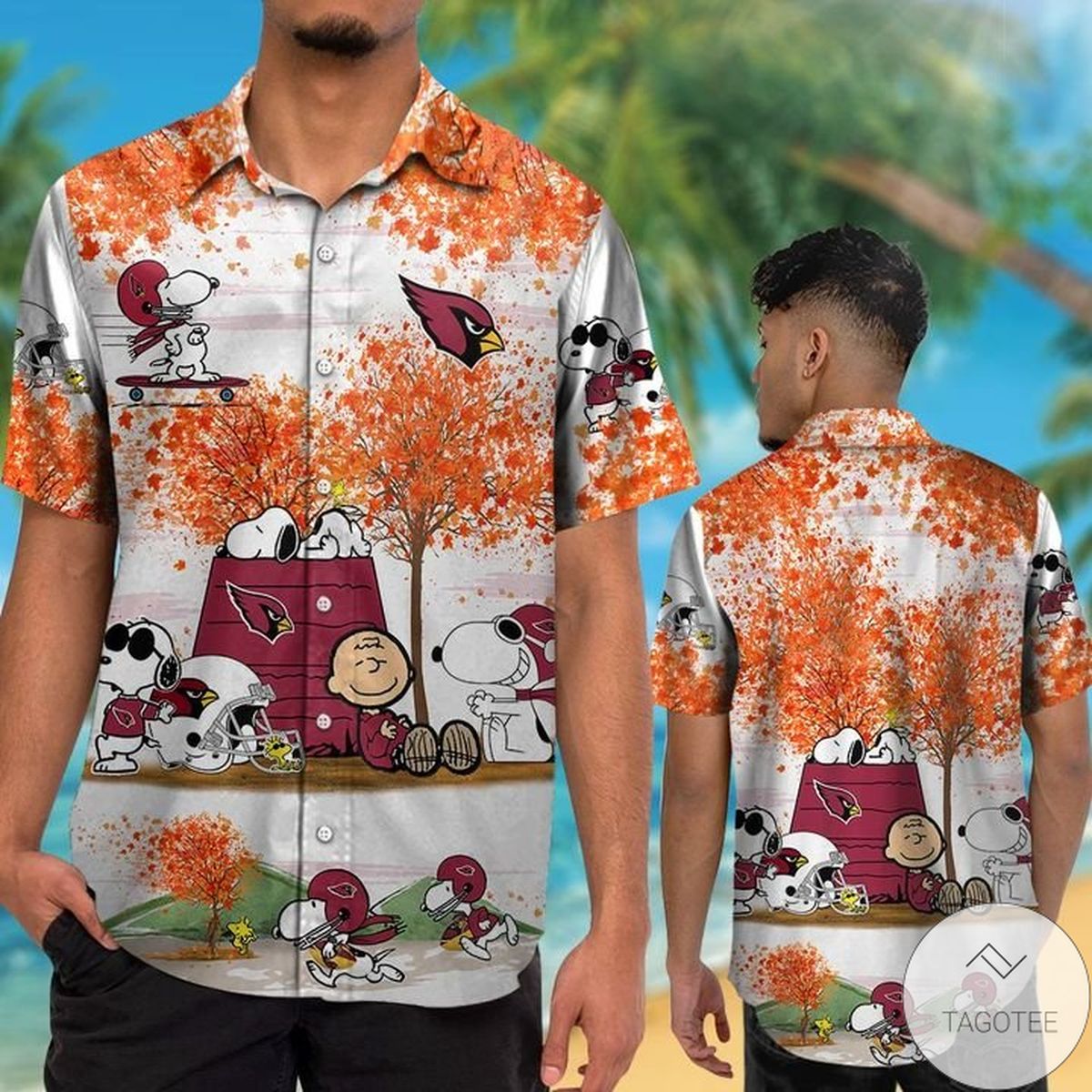 Arizona Cardinals Snoopy Autumn Hawaiian Shirt