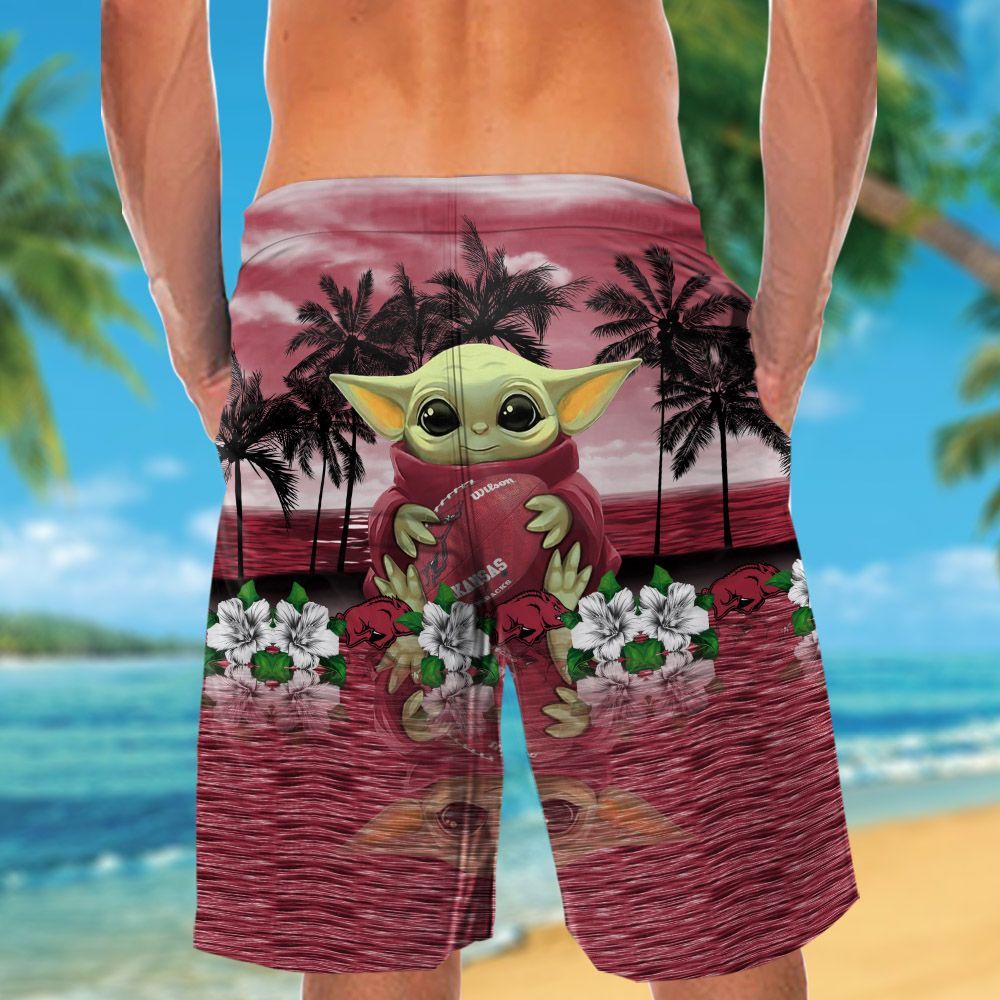 Arkansas Razorbacks & Baby Yoda Hawaiian Shirt Hot Trendy Summer 2024