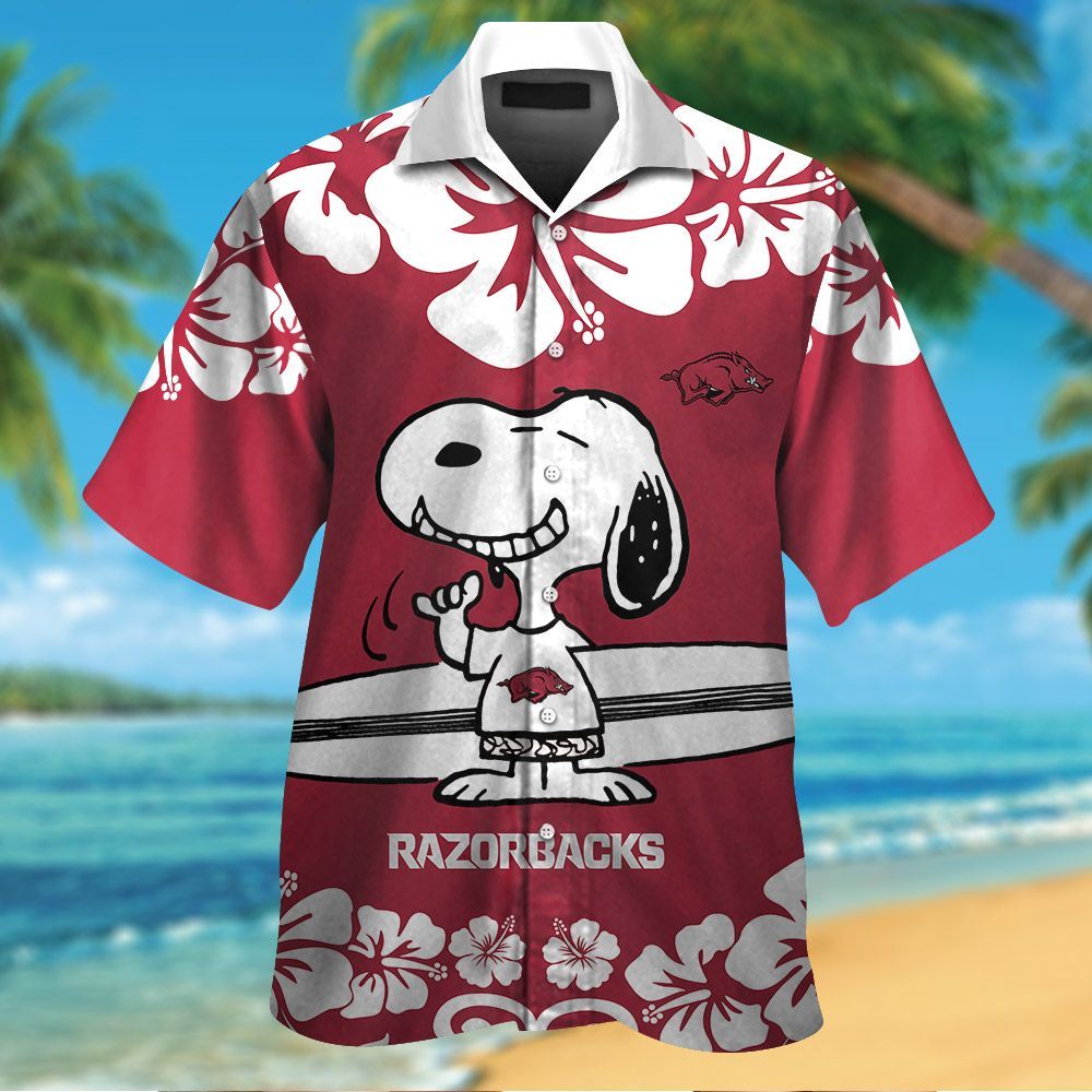 Arkansas Razorbacks & Snoopy Hawaiian Shirt Hot Trendy Summer 2024