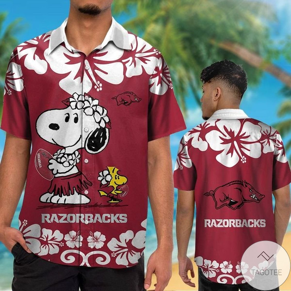 Arkansas Razorbacks & Snoopy Hawaiian Shirt