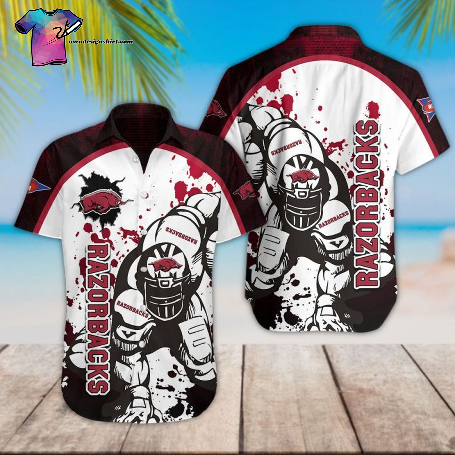 Arkansas Razorbacks Football Player Hawaiian Shirt