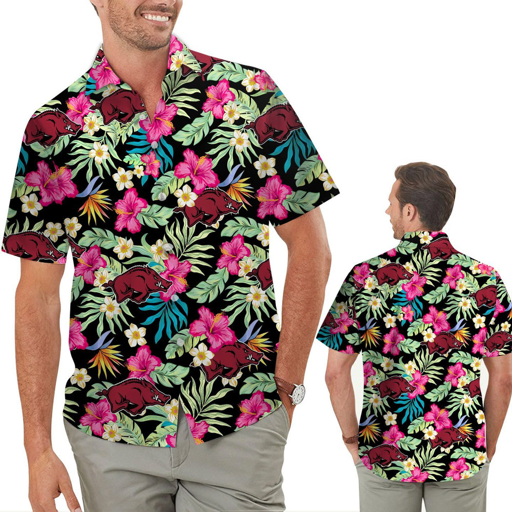 Arkansas Razorbacks Hibiscus Hawaiian Shirt Hot Trendy Summer 2024