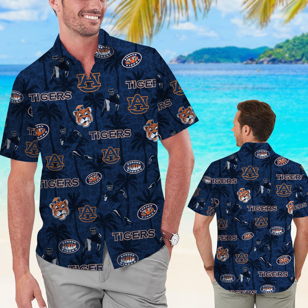 Auburn Tigers Tropical Beach Coconut Tree Hawaiian Shirt Hot Trendy Summer 2024