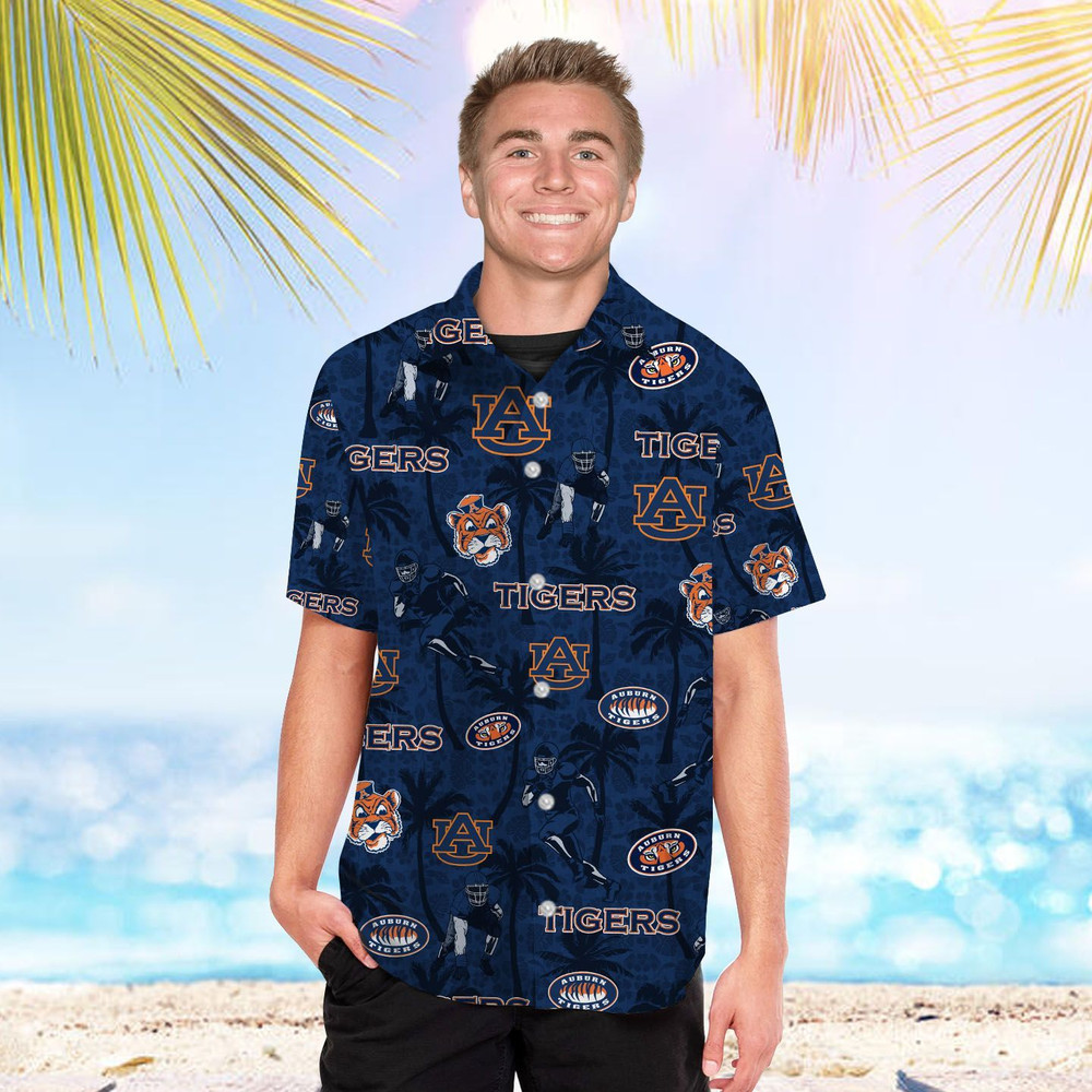 Auburn Tigers Tropical Beach Coconut Tree Hawaiian Shirt Hot Trendy Summer 2024