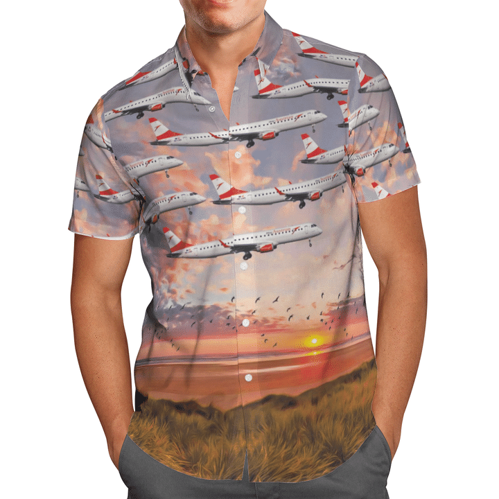 Austrian Airlines Embraer 195Lr Hawaiian Shirt