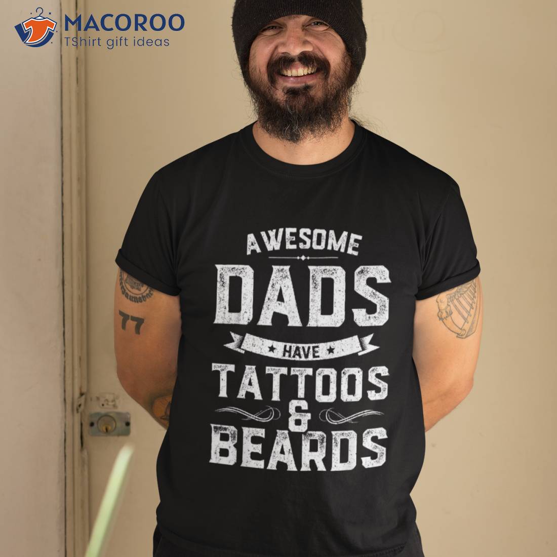 Awesome Dads Have Tattoos And Beards Gift Funny Father’s Day Shirt