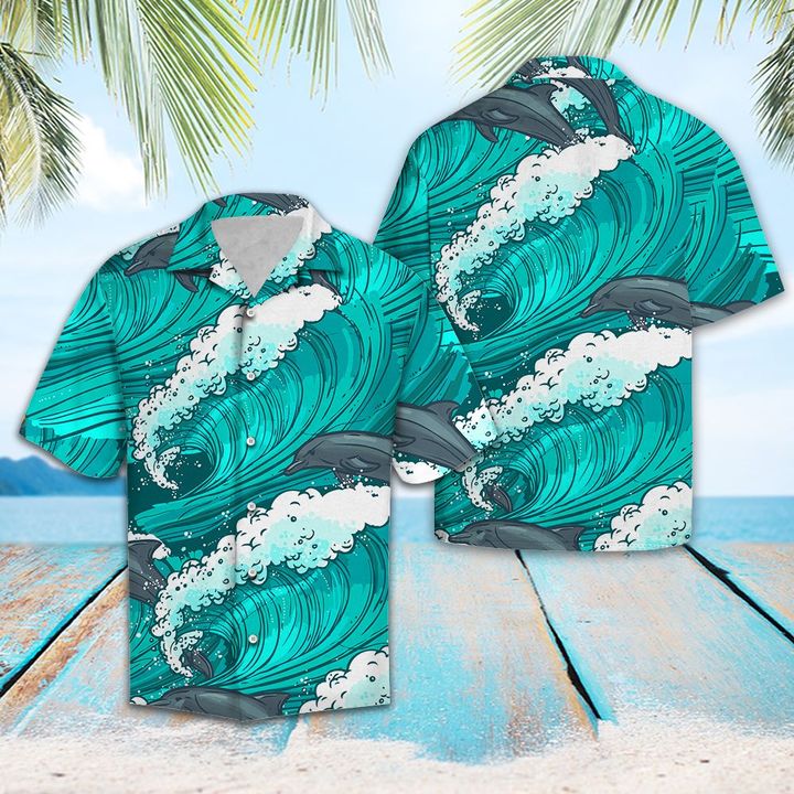 Awesome Dolphin Hawaiian Shirt Summer Button Up