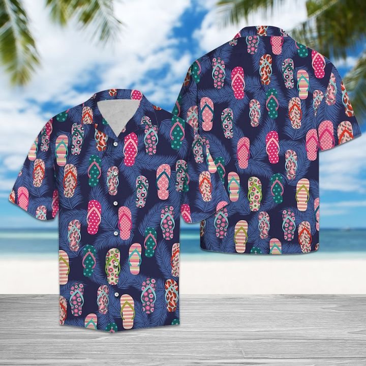 Awesome Flip Flops Hawaiian Shirt Summer Button Up