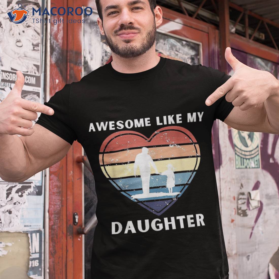 Awesome Like My Daughter Retro Funny Father’s Day Dad Family Shirt