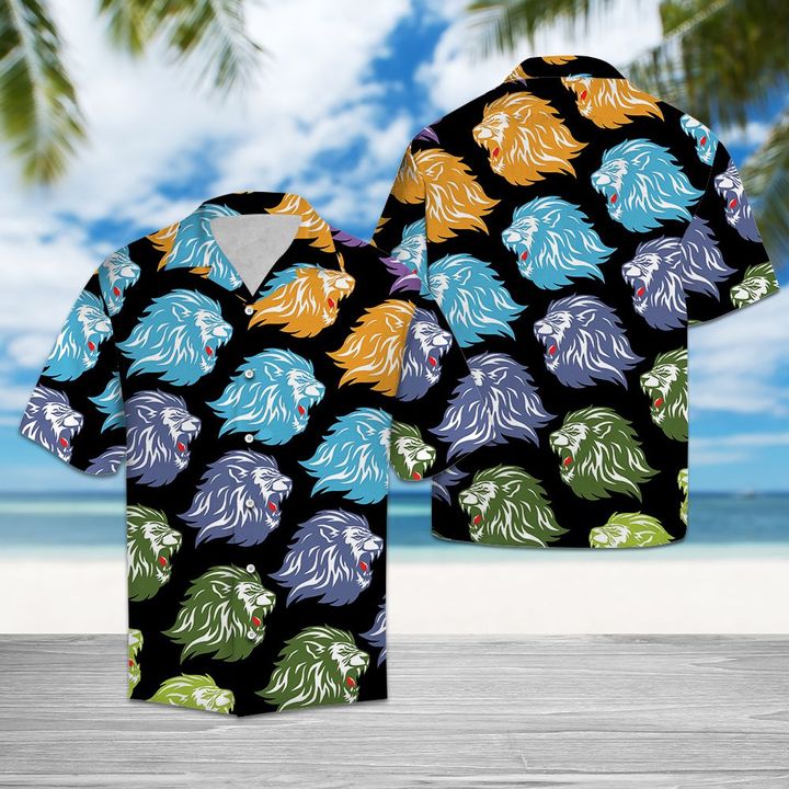 Awesome Lion Hawaiian Shirt Summer Button Up