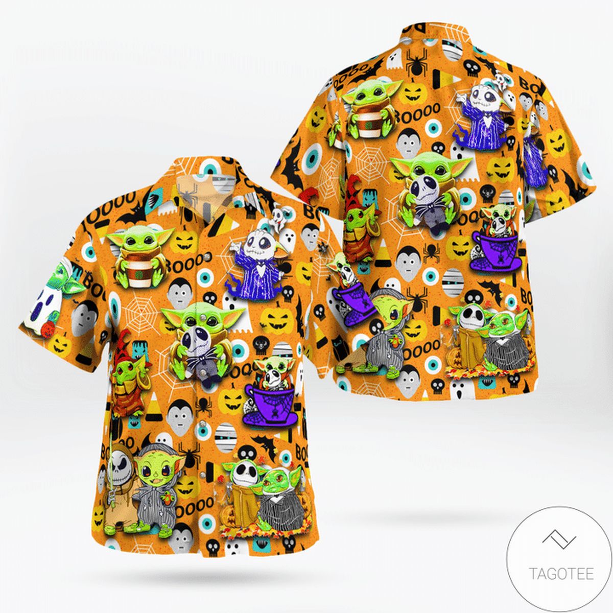 Baby Yoda Boo Halloween Hawaiian Shirt